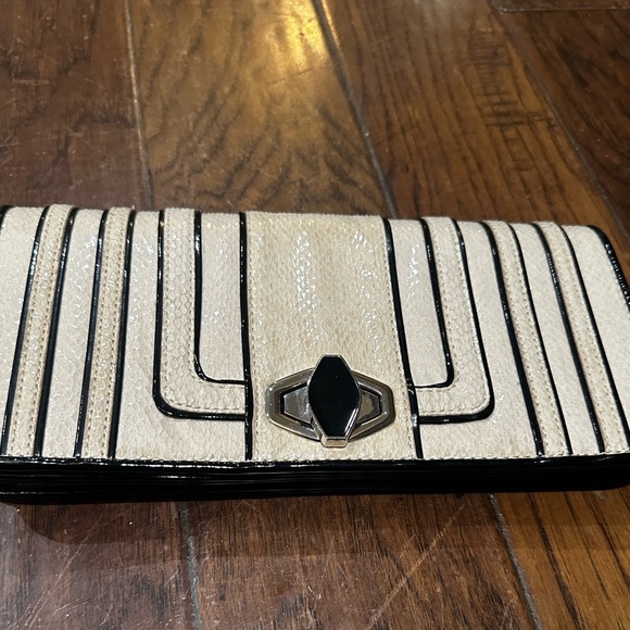 White House Black Market Cream and Black Clutch - Picture 7 of 8